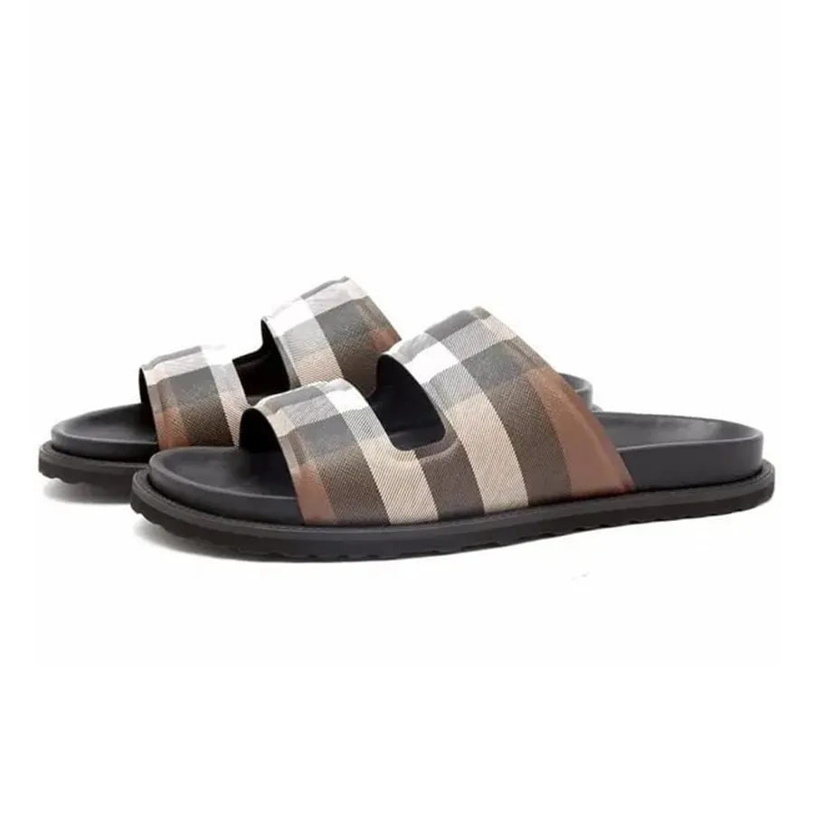 Dép Burberry Thor Check 2 Strap Sandal Màu Nâu Size 42