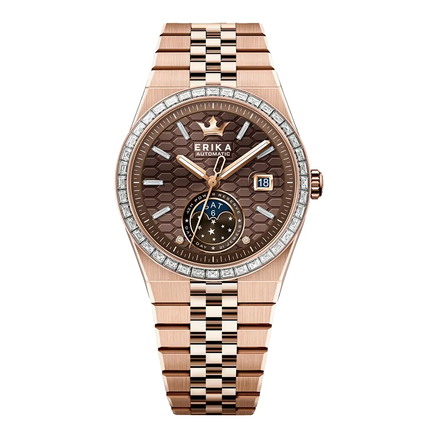 Đồng Hồ Nam Erika LAND-DWELLER 40 – EB Màu Nâu - Vàng Hồng
