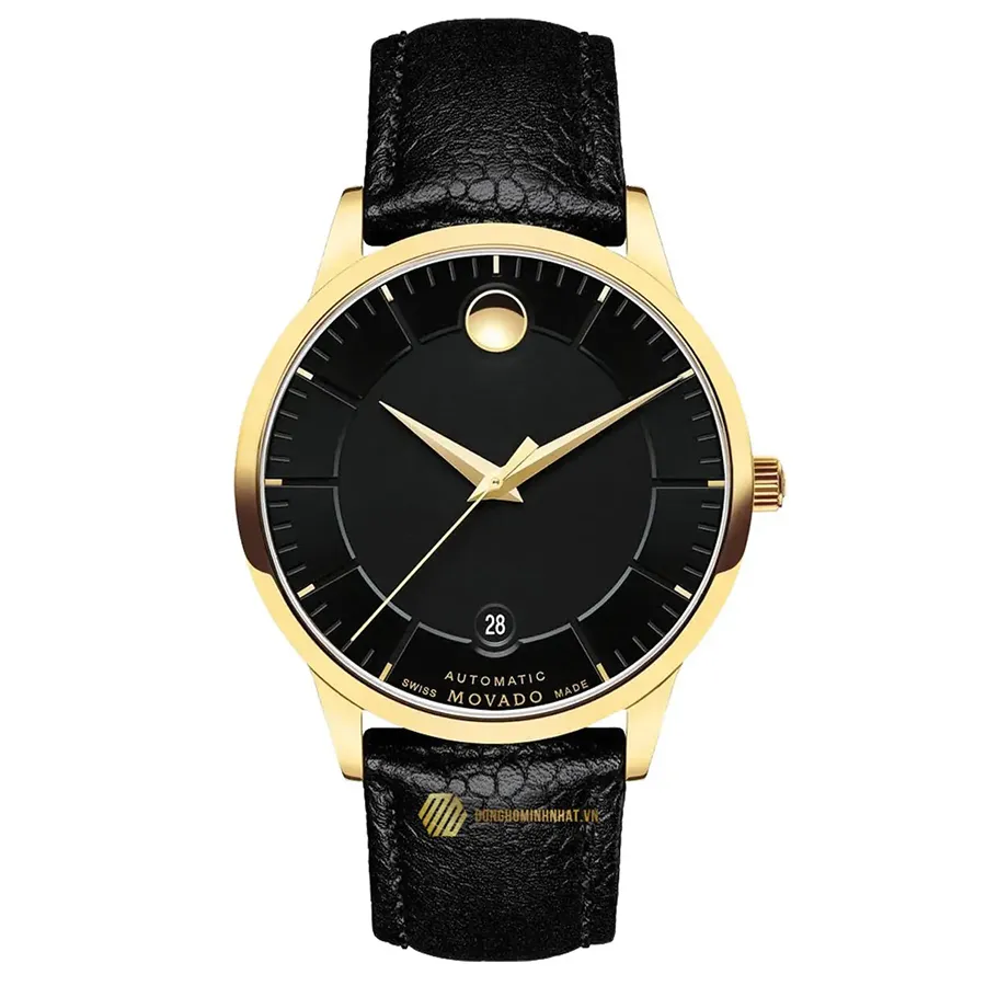 Đồng Hồ Nam Movado 1881 0607609 Automatic Case Rose Gold Màu Đen