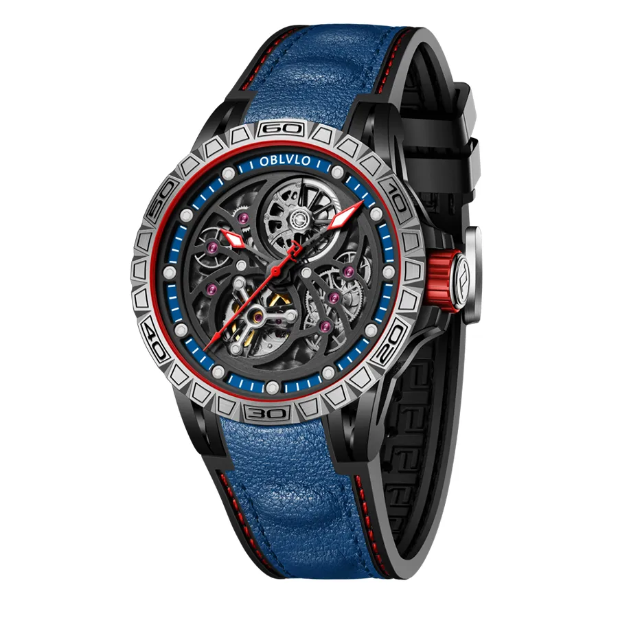 Đồng Hồ Nam Oblvlo LMS-BTLL Màu Xanh Đen