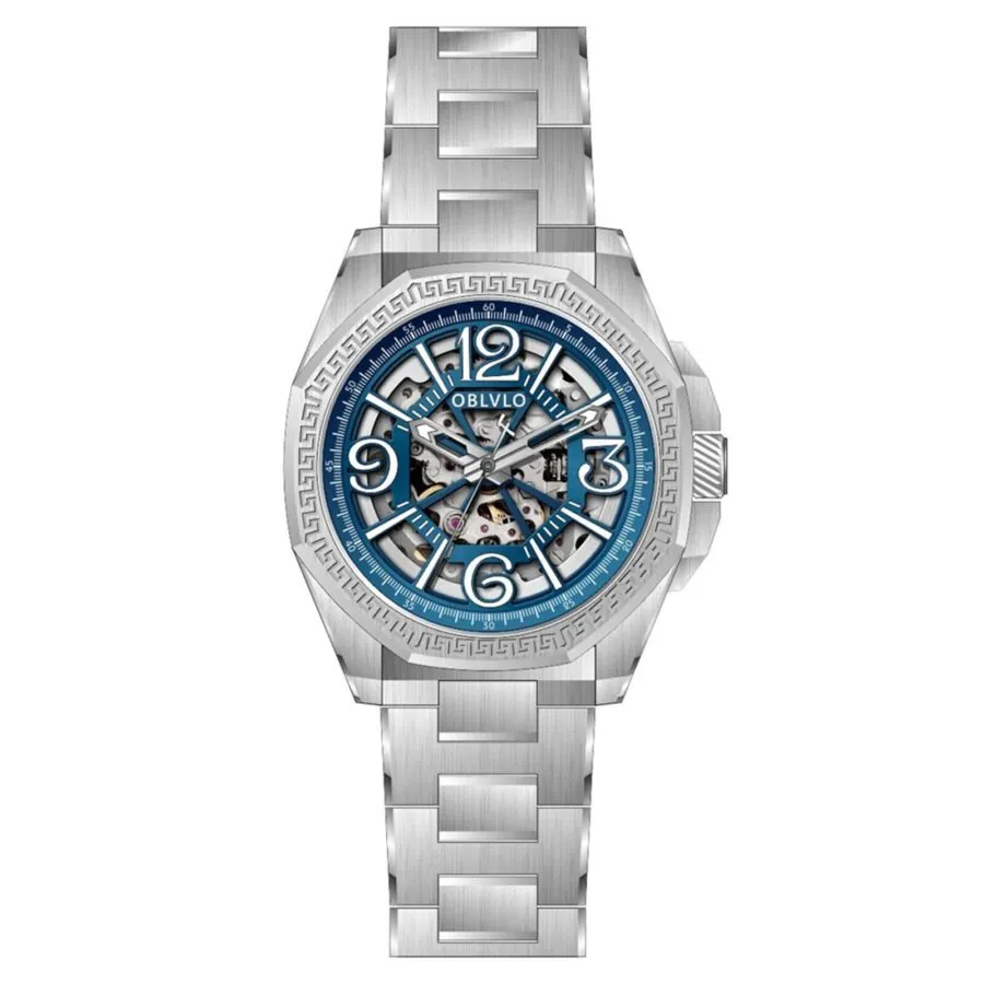 Đồng Hồ Nam Oblvlo OBL-CAM-AR-SK-BBB Màu Xanh Bạc