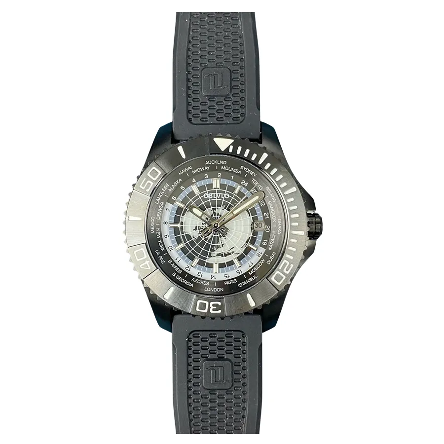 Đồng Hồ Nam Oblvlo Skeleton Màu Xám