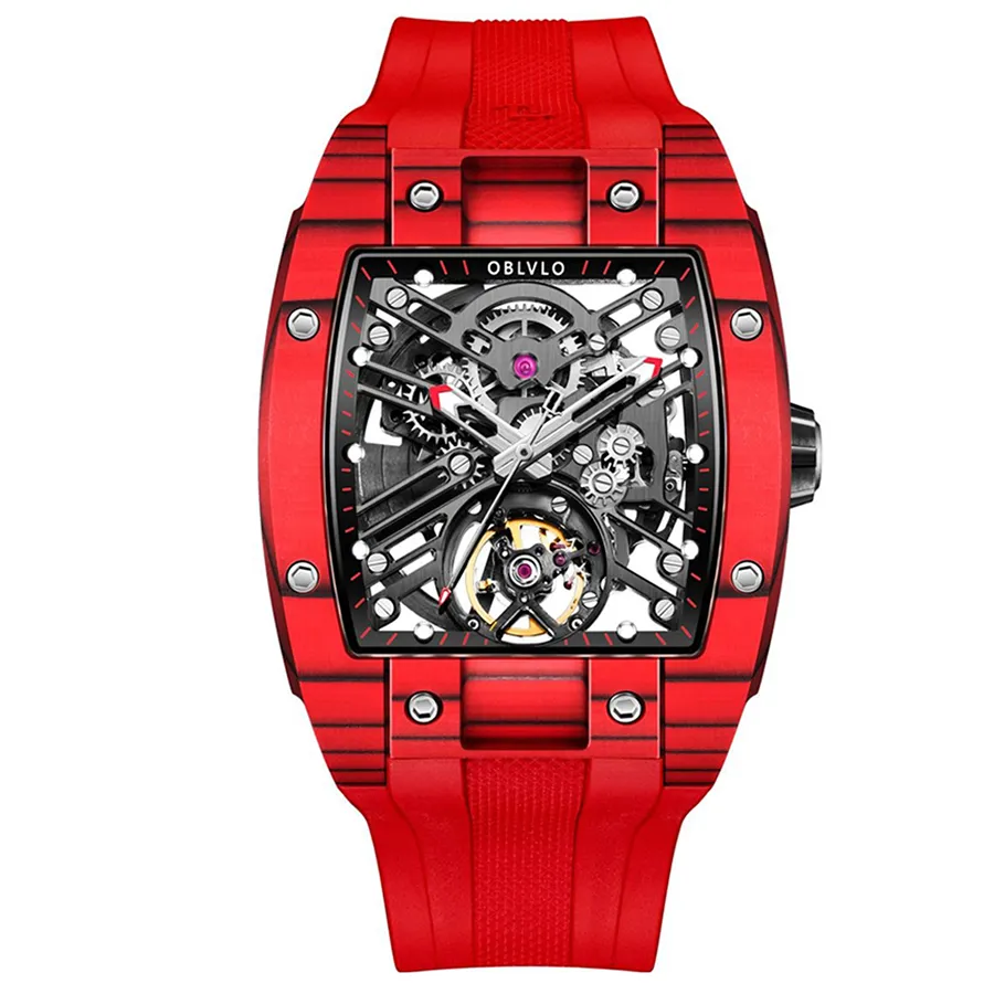 Đồng Hồ Nam OBLVLO Sport EM-ST-RBRR Màu Đỏ Xám