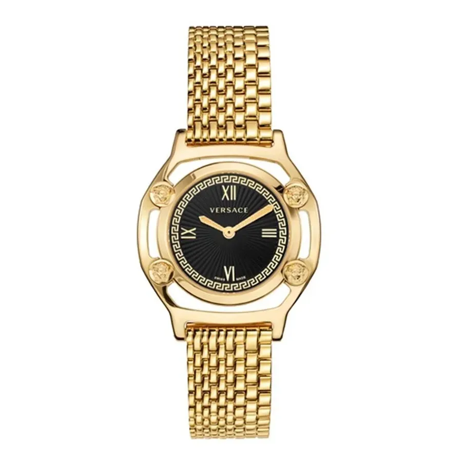 Đồng Hồ Nữ Versace Medusa Frame Black Dial Gold Tone VEVF00520 36mm Màu Đen Vàng