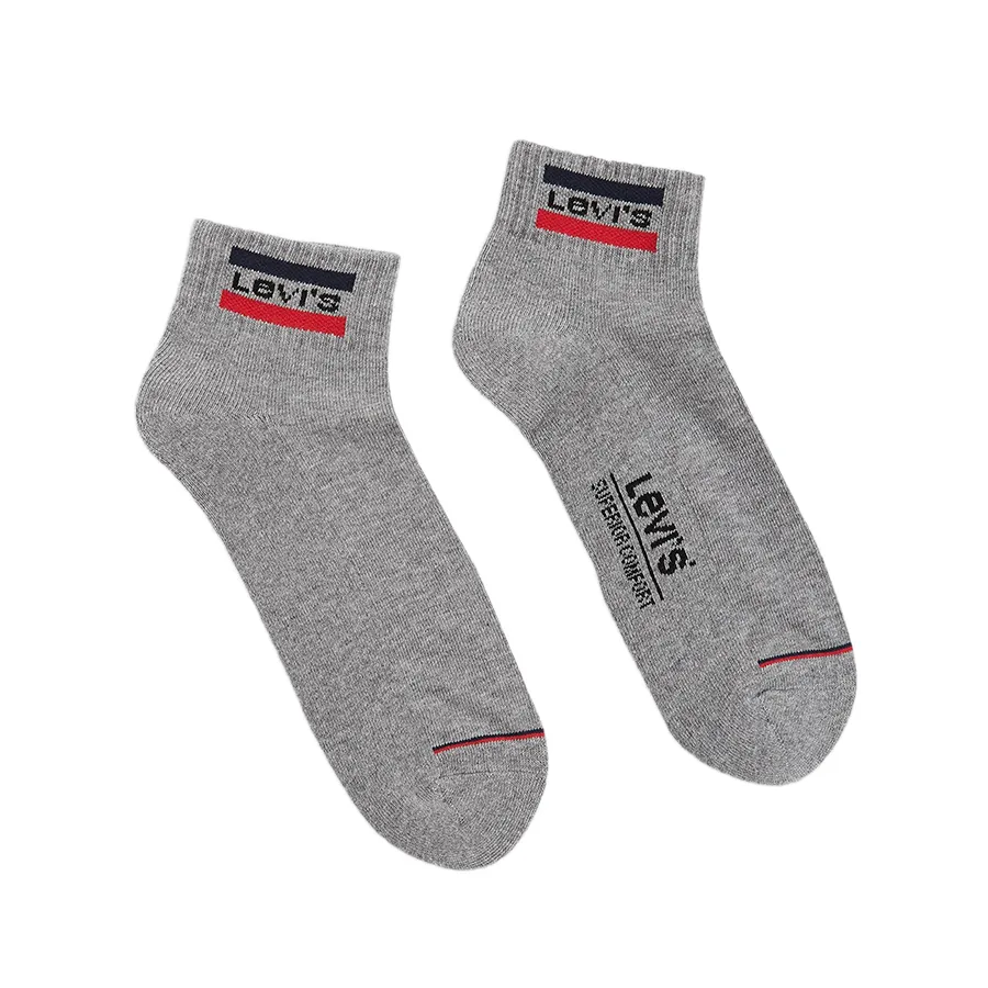 Set 5 Đôi Tất Levi's Mid Cut Logo 5 Pair - Sock - Melange Grey Freeszie Màu Xám