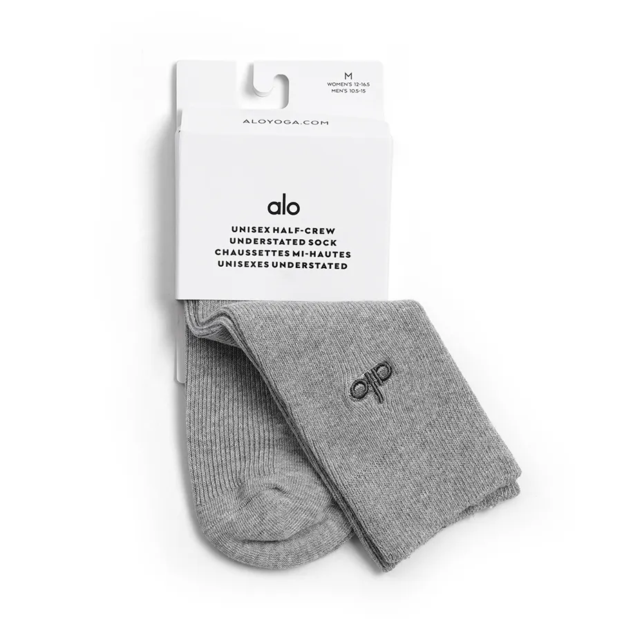 Tất Alo Yoga Unisex Half-Crew Understated Sock - Grey Màu Xám Freesize
