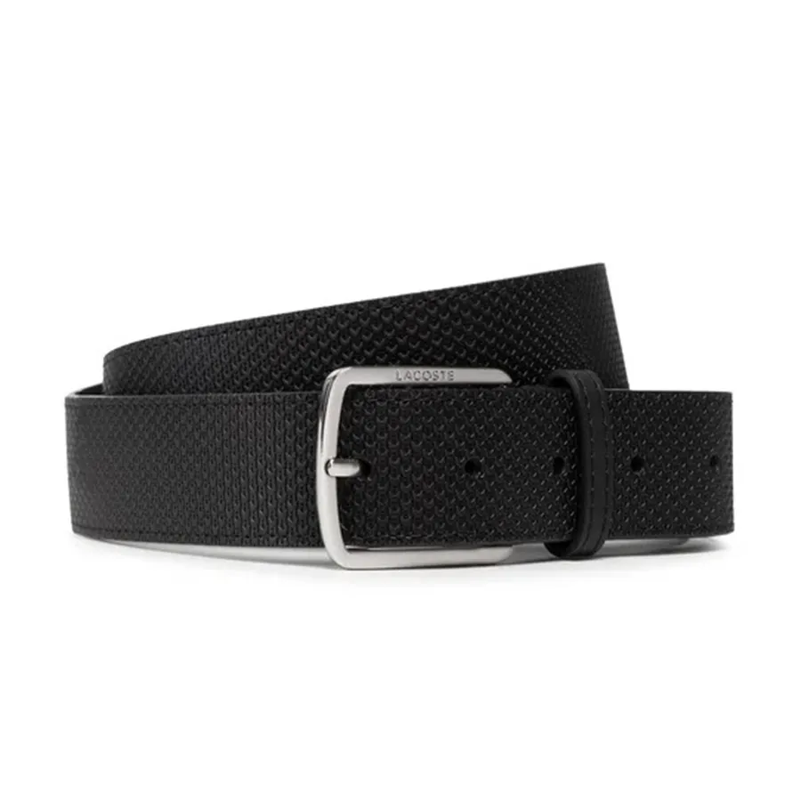 Thắt Lưng Nam Lacoste Men's Leather Belt RC4005 000 Màu Đen (Vân Ngang) Size 110