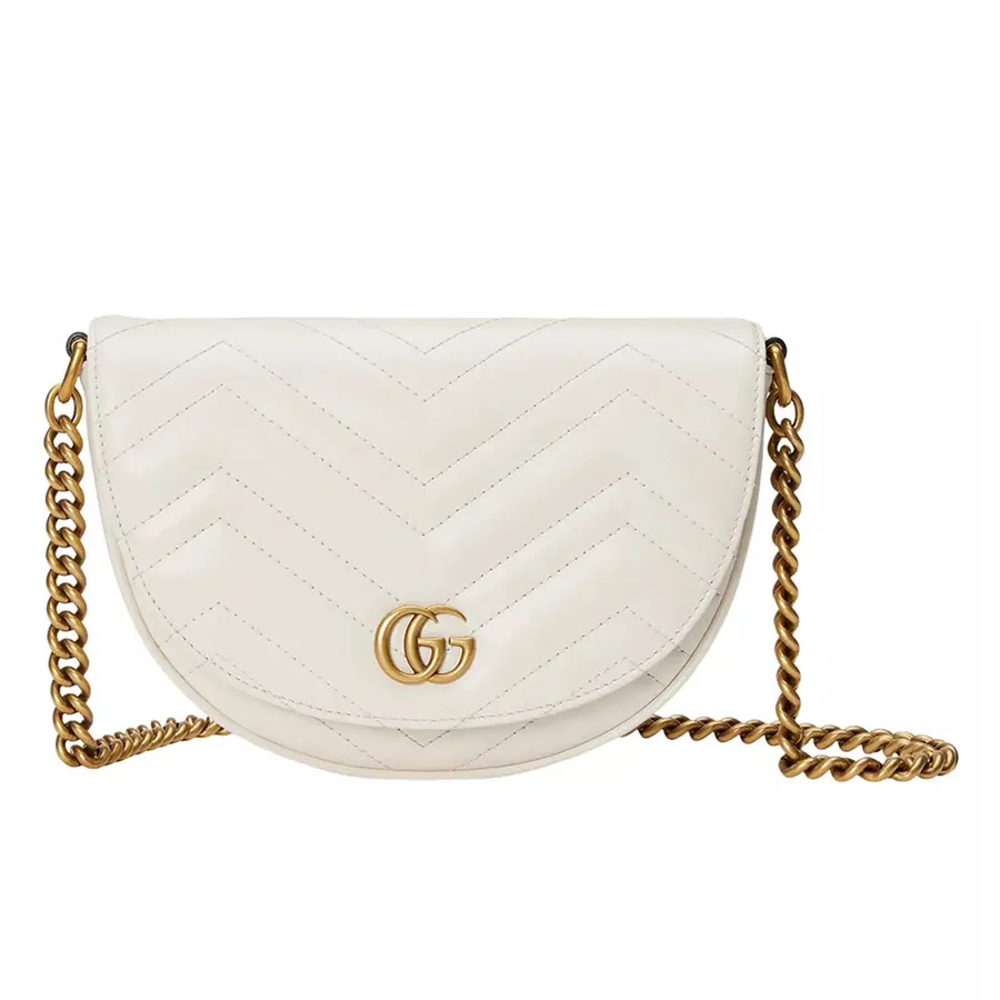 Túi Đeo Chéo Nữ Gucci GG Marmont Matelassé Chain Mini Crossbody Bag Màu  Trắng