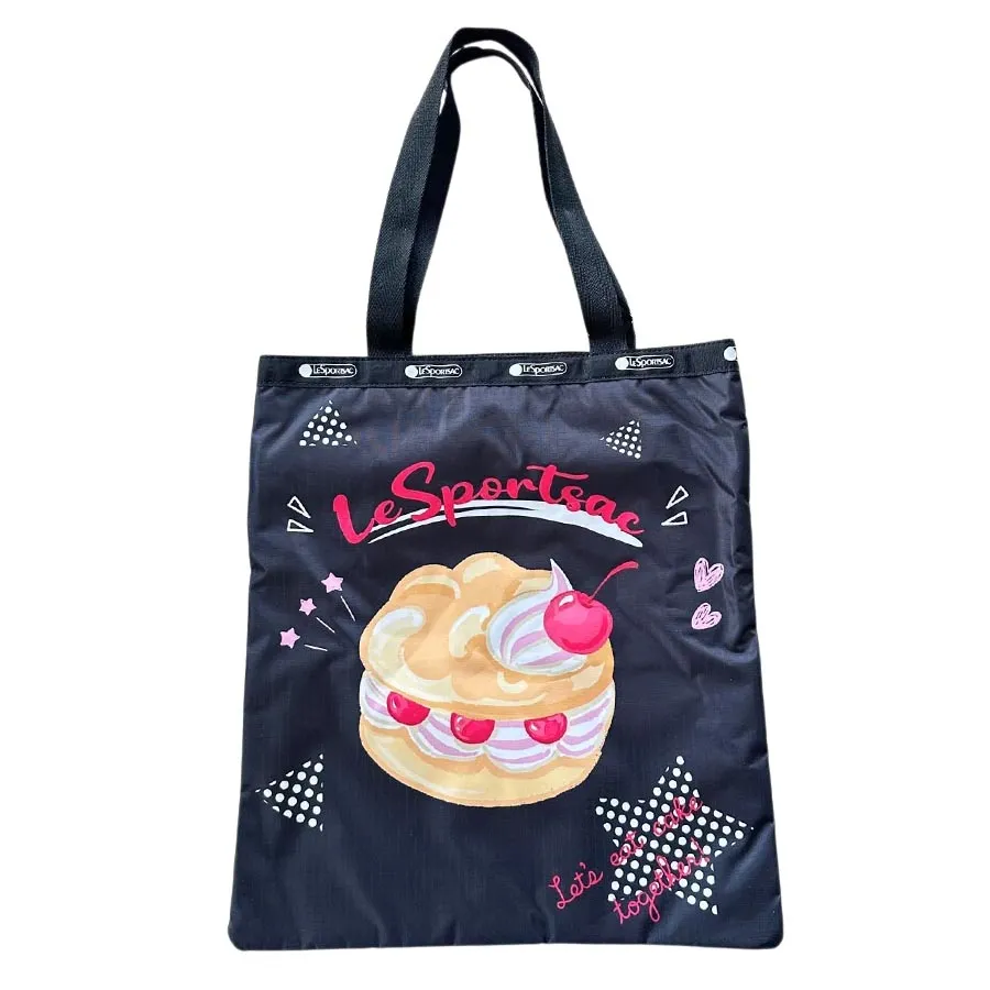 Túi Tote LeSportsac Let's Eat Cake Large Emerald Tote NWT Dark Navy Màu Xanh Navy