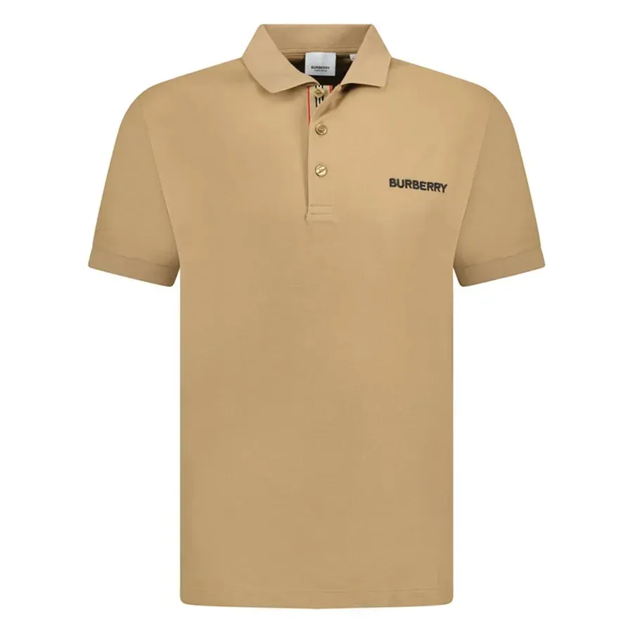 Áo Polo Nam Burberry With Logo Embroidered 8084438 Màu Be Size XS