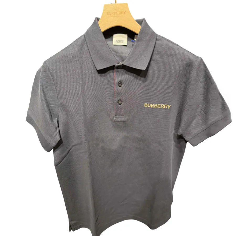 Áo Polo Nam Burberry With Logo Embroidered Màu Xám Size XS