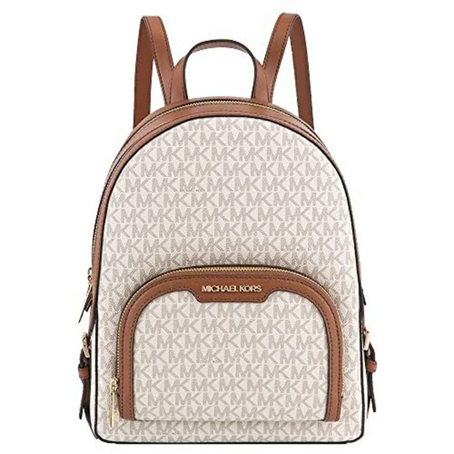 Balo Michael Kors MK Jaycee Logo Backpack Màu Trắng Nâu  