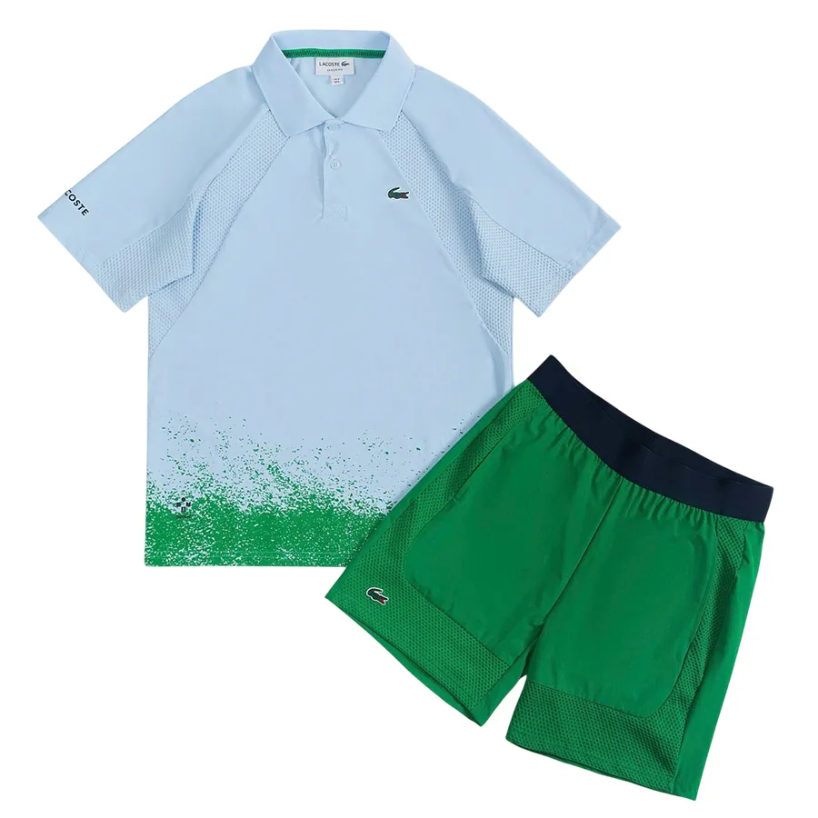 Bộ Thể Thao Tennis/ Pickleball Nam Lacoste Shorts Ultra Dry Stretch  Material DH8943/ GH8950-SIW Màu Xanh Size