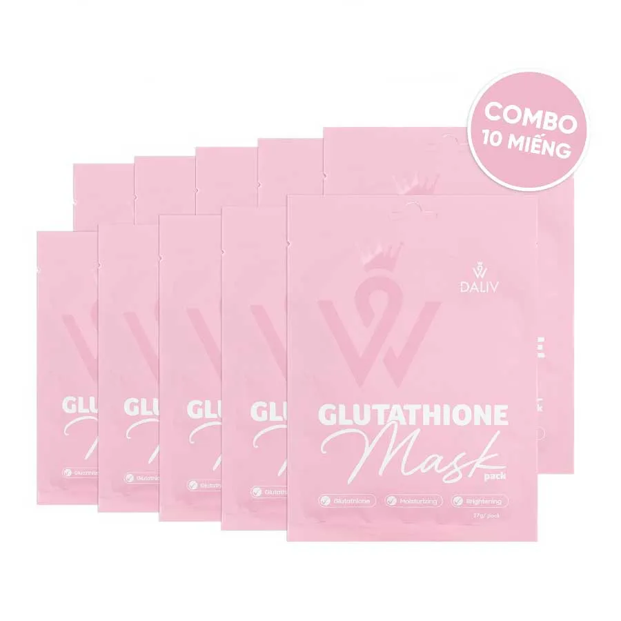 Combo 10 Miếng Mặt Nạ Tinh Chất Glutathione Dưỡng Ẩm, Sáng Da Daliv Glutathione Mask