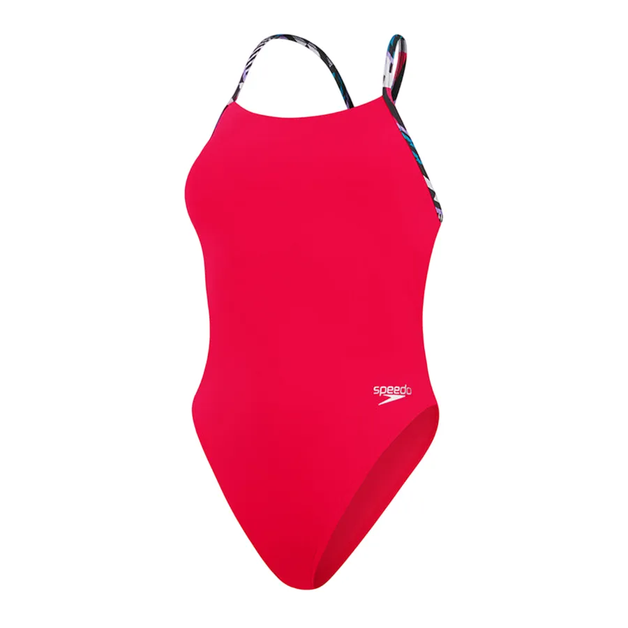Đồ Bơi Nữ Speedo Solid Lattice Tie Back One Piece Swimsuit 8-00406516613 Màu Đỏ Size XL