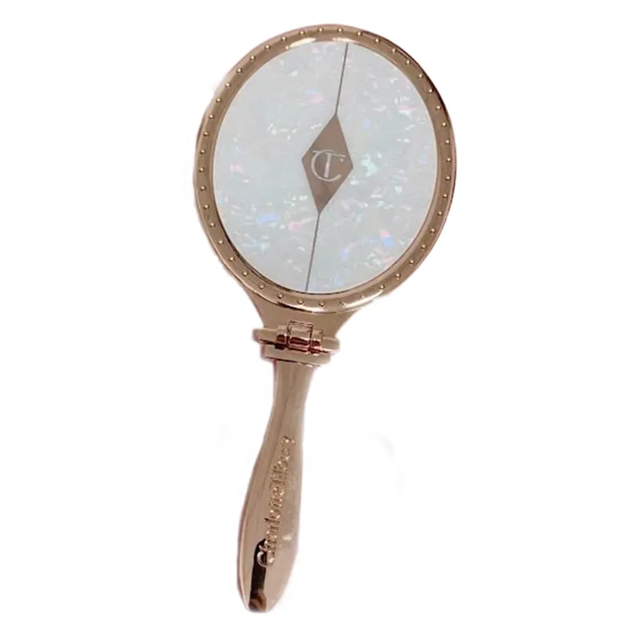Gương Trang Điểm Charlotte Tilbury Pillow Talk Foldable Rose Gold Handheld Stand Mirror Limited Edition Màu Trắng