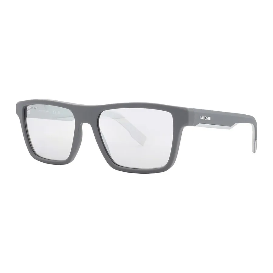 Kính Mát Nam Lacoste Grey Square Men's Sunglasses L998S 022 55 Màu Đen Xám