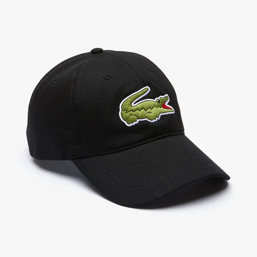 Mũ Unisex Lacoste Contrast Strap And Oversized Crocodile Cap RK4711 Màu Đen