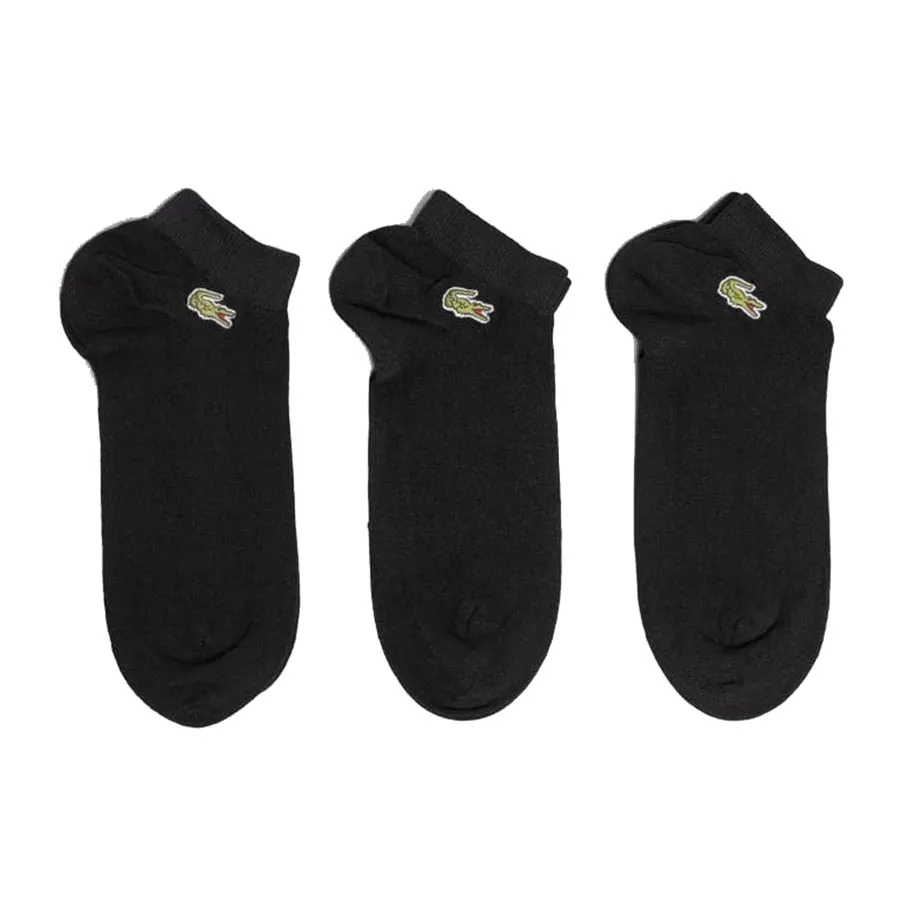Set 3 Đôi Tất Lacoste 3 Pack Sport Mens Low Cut Socks RA4183-8VM Màu Đen