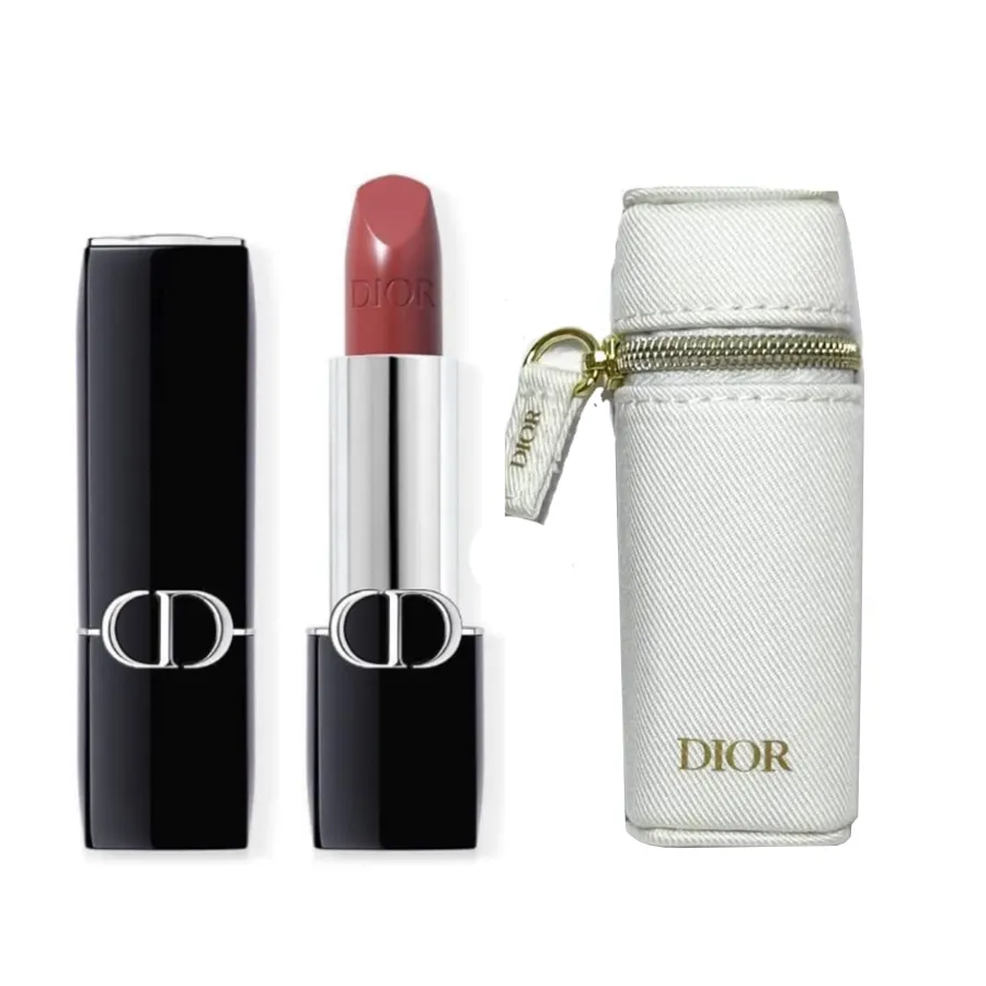 Set Son Dior Rouge Satin 720 Icone Màu Hồng Đất + Box Son Trắng