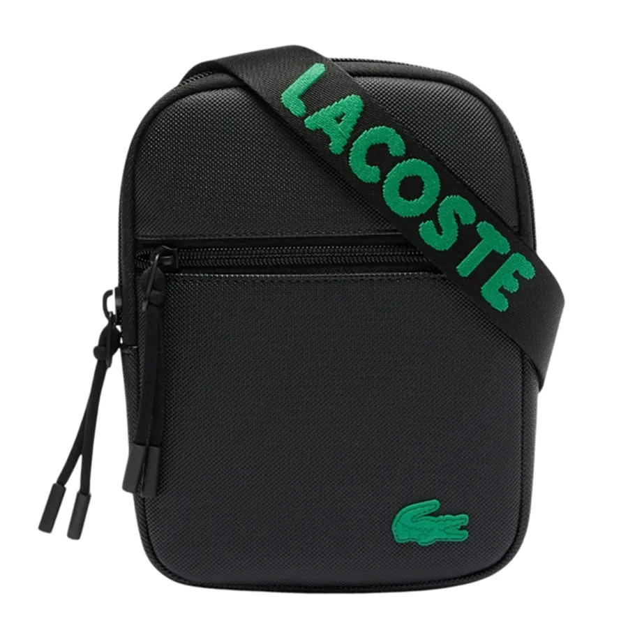Túi Đeo Chéo Nam Lacoste Small Slimline Petit Piqué Satchel NH4679TX N71 Màu Đen