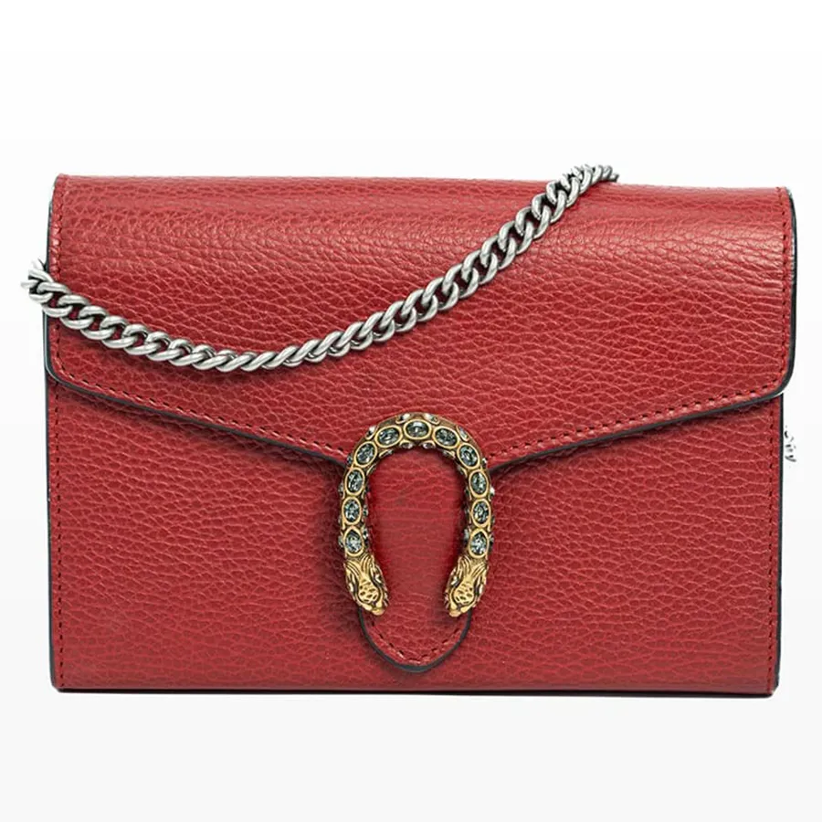 Túi Đeo Chéo Nữ Gucci Dionysus GG Supreme Mini Màu Đỏ