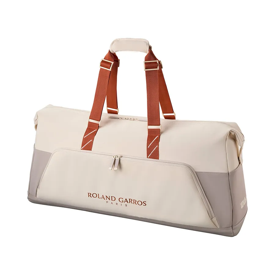 Túi Đựng Vợt Tennis Wilson Roland Garros Large Duffel Cream/Clay WR8042301001 Màu Kem
