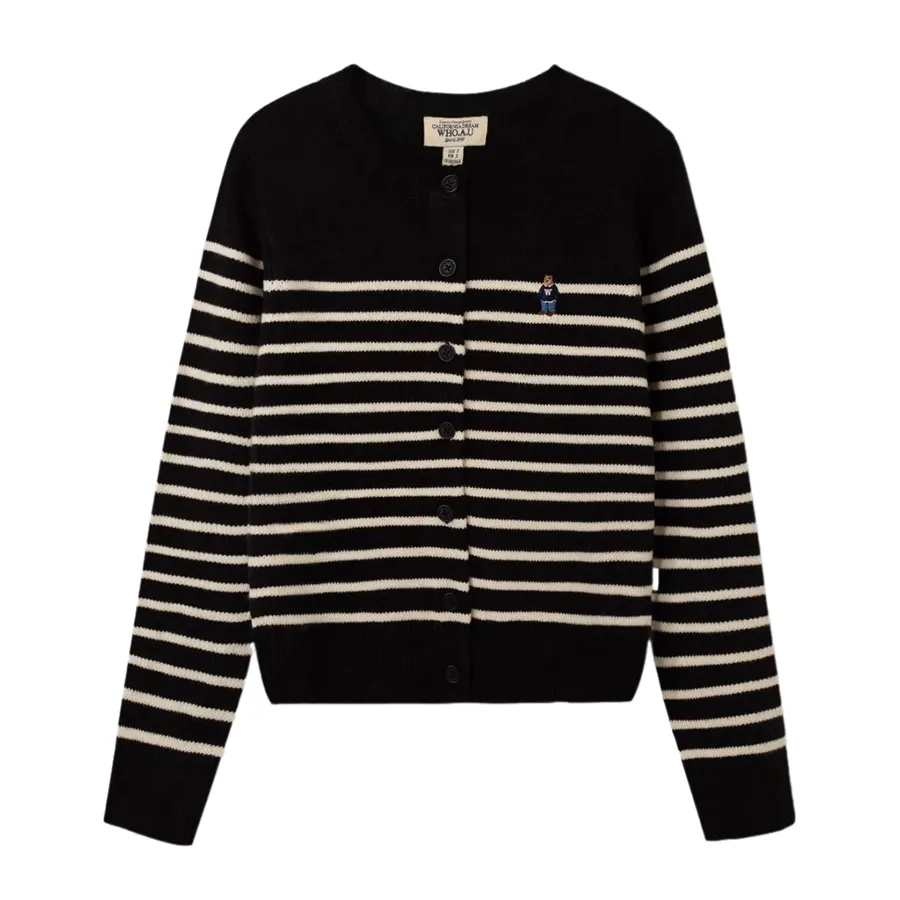 Áo Cardigan Nữ WHOAU Steve R-Neck Cardigan WHCKF4913F Màu Đen
