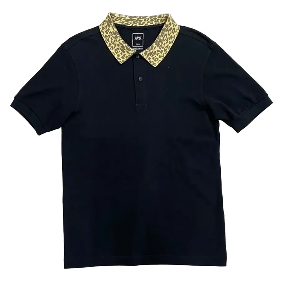 Áo Polo Nam CPS Chaps Logo Màu Đen - Vàng