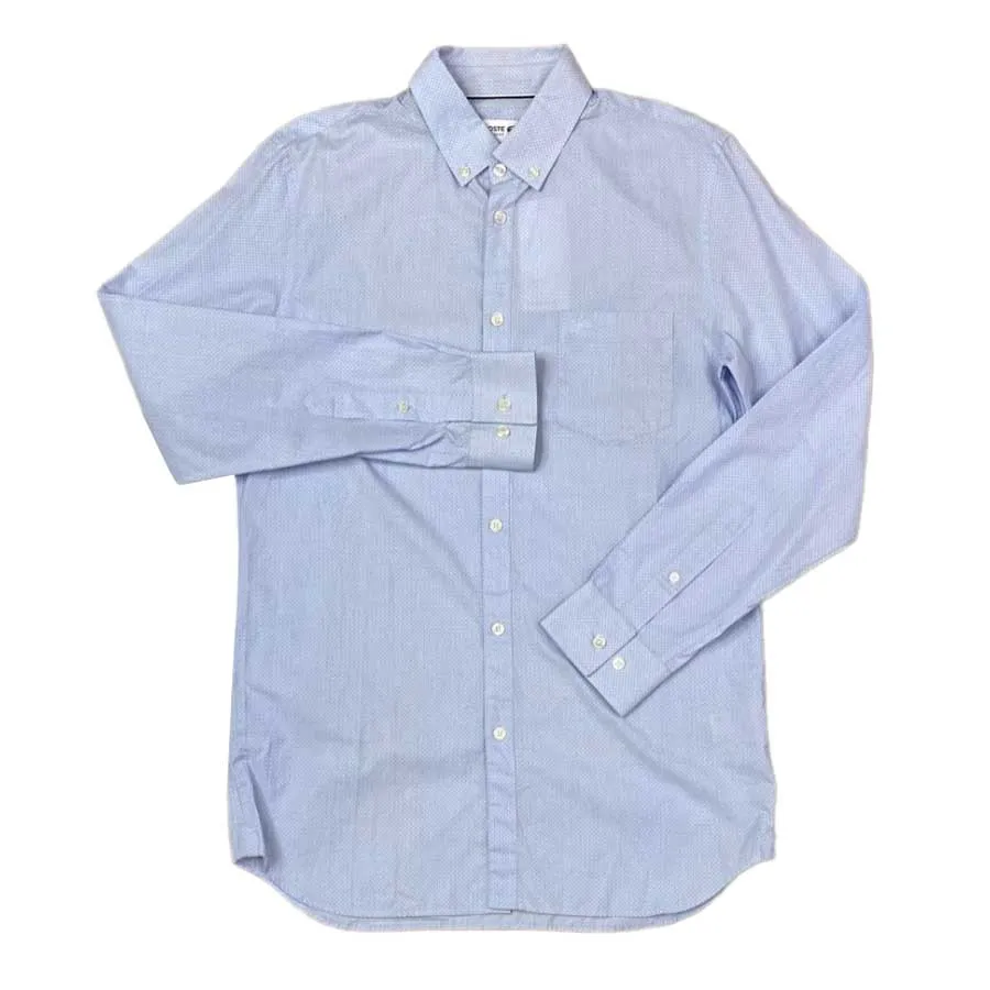 Áo Sơ Mi Dài Tay Nam Lacoste Men's Shirt Màu Xanh Da Trời Size 38