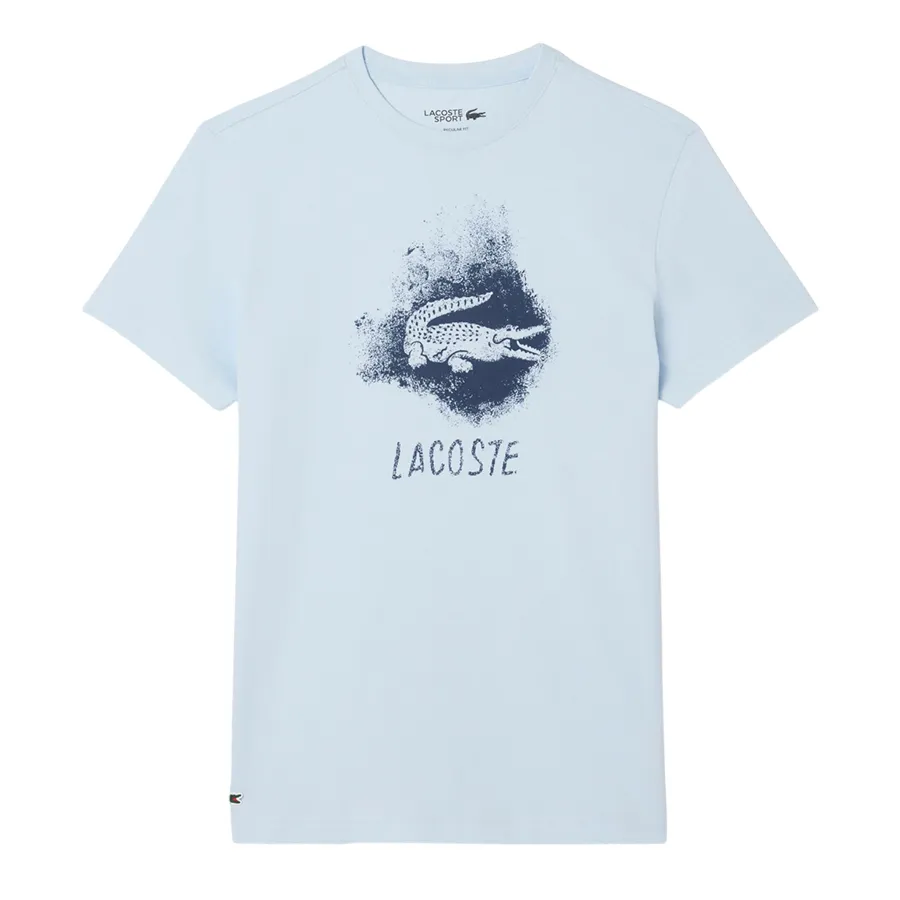 Áo Thun Nam Lacoste Graphic Ultra Dry Tshirt TH8917 T01 Màu Xanh Nhạt Size 6