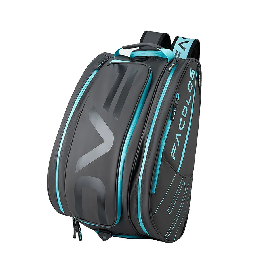 Balo Pickleball Facolos Elite Backpack Cyan Blue Màu Đen/Xanh Blue