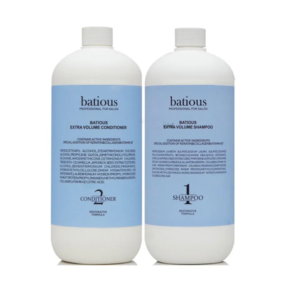 Cặp Dầu Gội + Dầu Xả Batious Extra Volume Màu Xanh Giảm Dầu, Phồng Tóc (2 x  960ml) | Vua Hàng Hiệu
