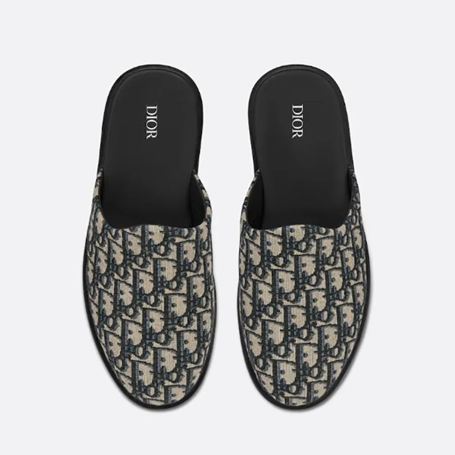 Dép Sục Nam Dior Indior Mule Black Grey Màu Đen Xám Size 41