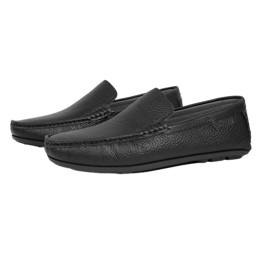 Giày Lười Nam Clarks Causual Wear Rendell Plain Black Olly Leather Màu Đen Size 39