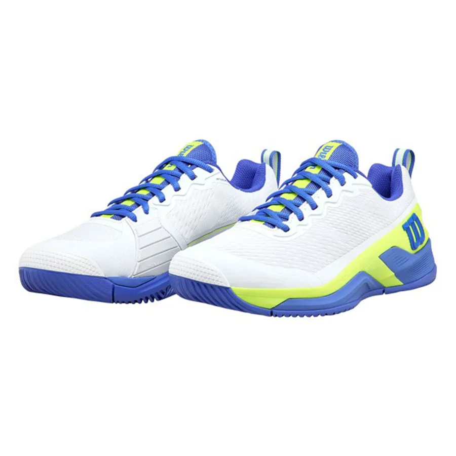 Giày Tennis/pickleball Nam Wilson Rush Pro 4.5 White Blue Yellow WRS336680 Màu Trắng Size 40.5