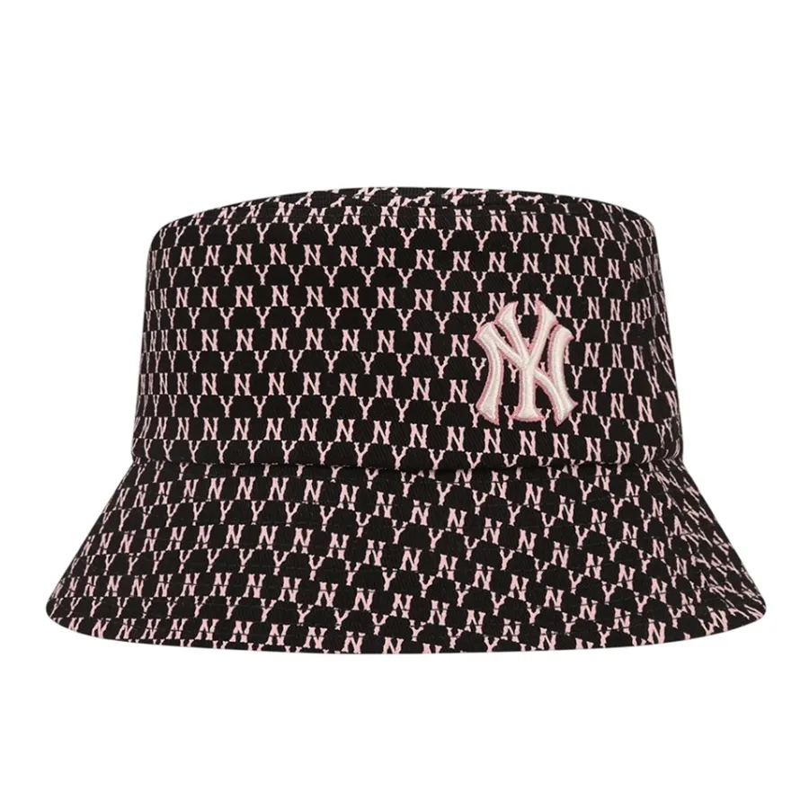 Mũ MLB Basic Monogram Bucket Hat New York Yankees 32CPH2111-50P Màu Đen/Hồng Size 57