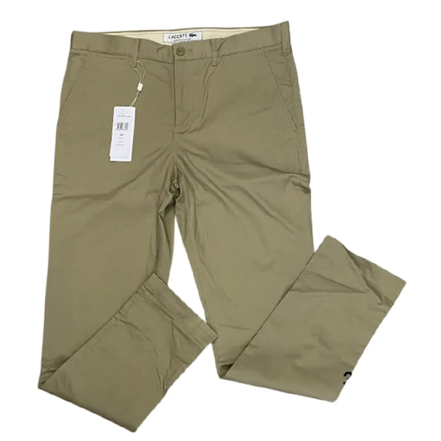 Quần Dài Nam Lacoste Custom Slim Fit Màu Xanh Rêu Size 34