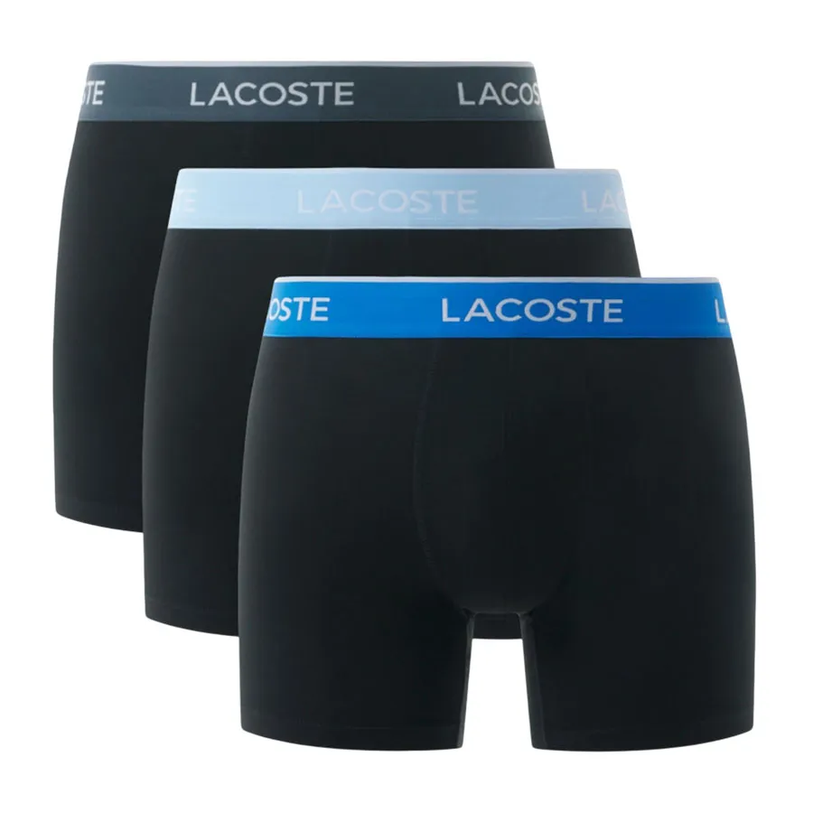 Set 3 Quần Lót Nam Lacoste Men's 3-Pack Cotton Boxer Briefs 6H1282 B68 Màu Đen Size L