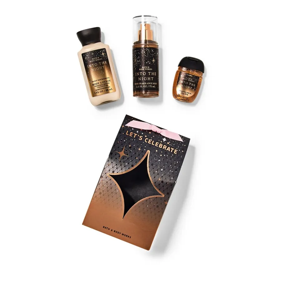 Bath and Body work 3本　セット Set Chăm Sóc Da Toàn Thân Bath & Body Works Into The Night Mini