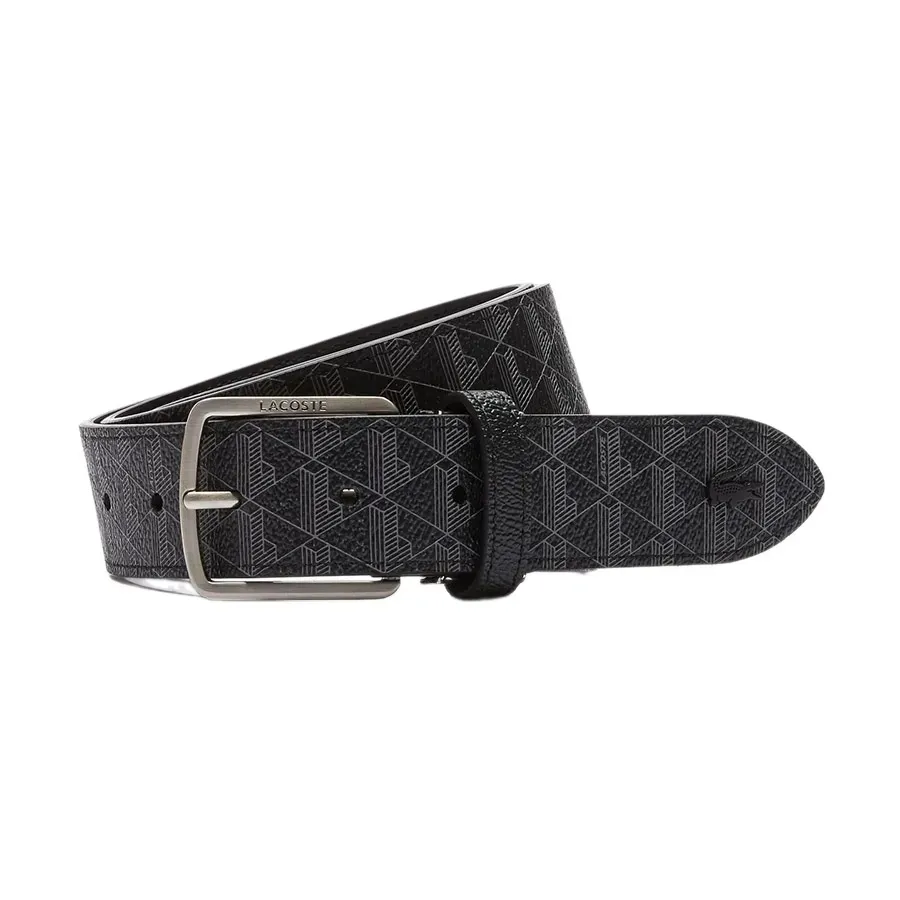 Thắt Lưng Nam Lacoste&nbsp;Monogram Tongue Buckle Woven Belt RC4041 H45 Black Màu Đen Size 110