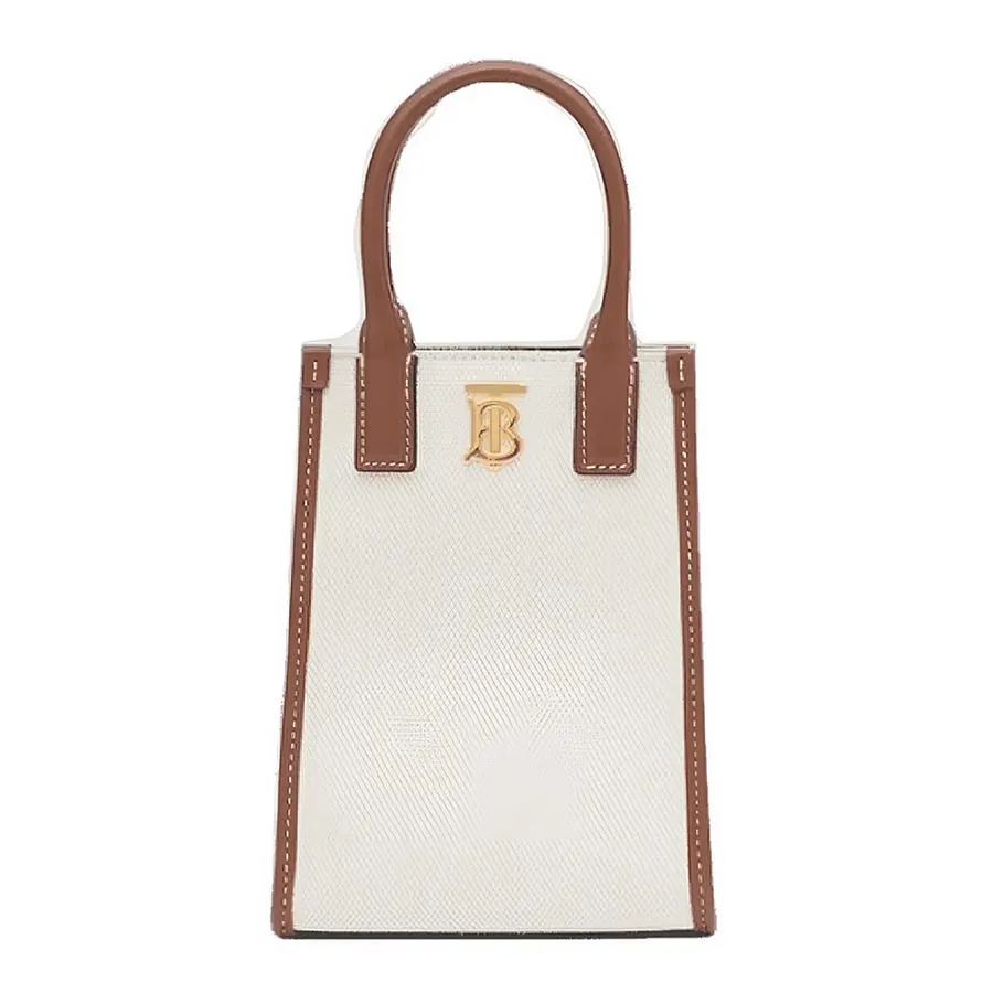 Túi Đeo Chéo Nữ Burberry Canvas Leather Micro Frances Tote Ecru Crossbody  Bag 80524601 Màu Be Nâu
