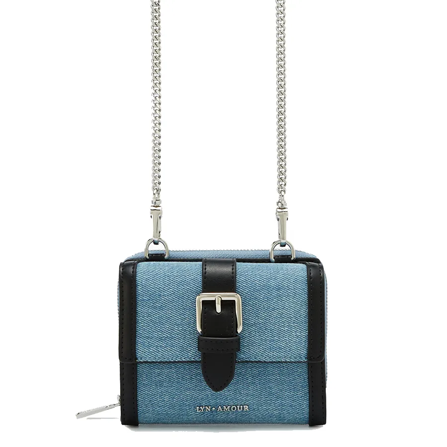 Ví Nữ Lyn Mila Short Wallet On Chain Blue Variation L25FWWA036