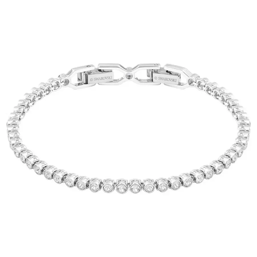 Vòng Đeo Tay Swarovski Emily Deluxe Bracelet Round, White, Rhodium ...