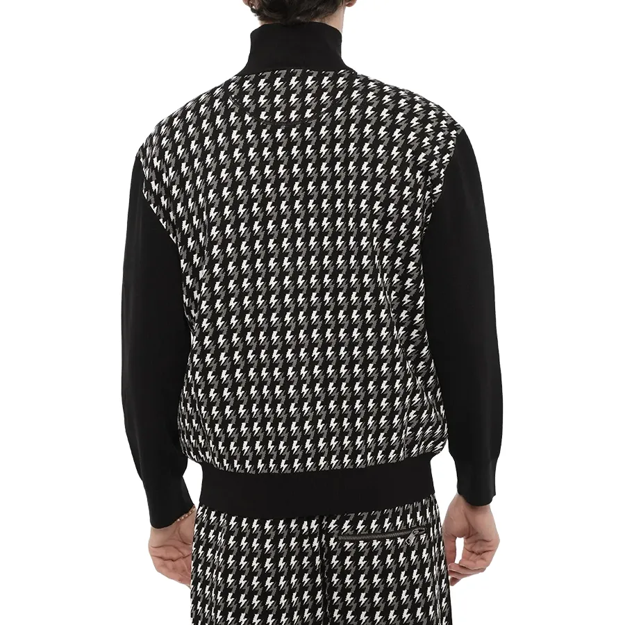 Áo Khoác Nỉ Nam Neil Barrett Blouson Fit Embroidered Sweater
