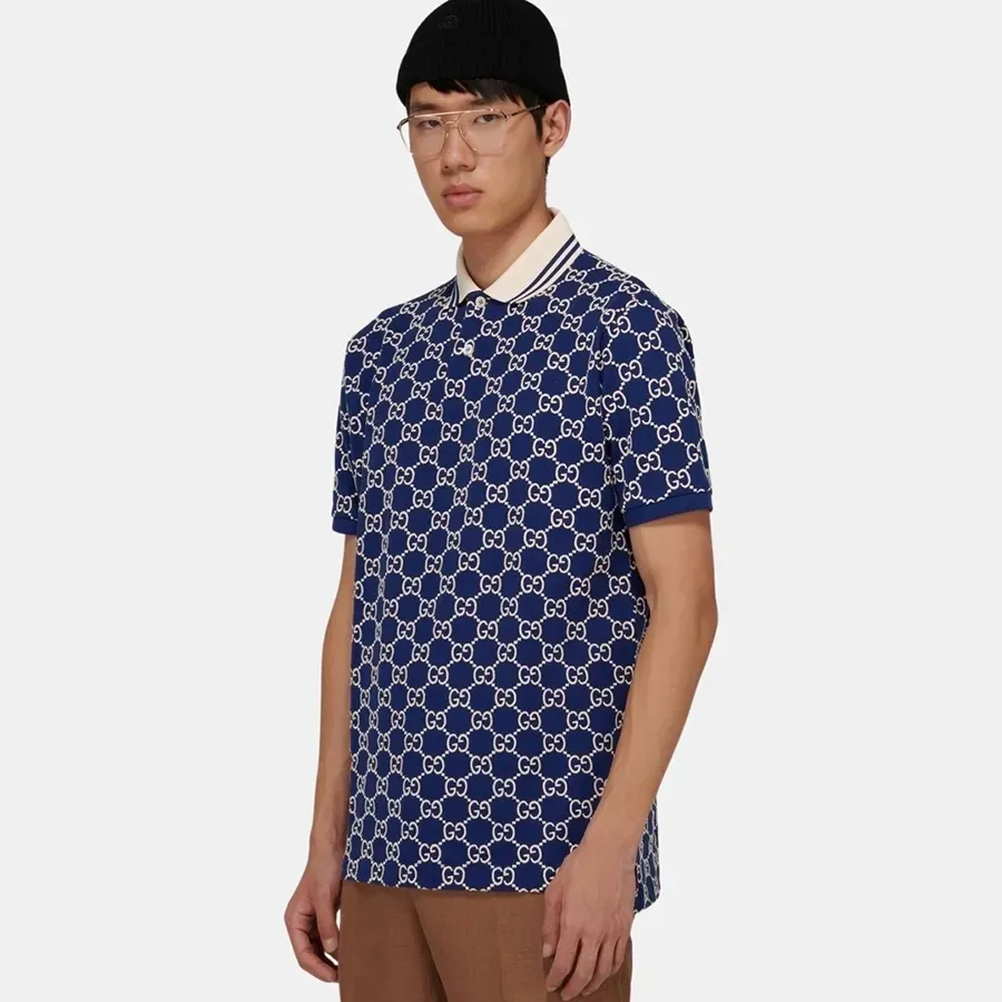 Áo Polo Nam Gucci 598956 XJBOU 4115 Màu Xanh Navy Size S | Vua
