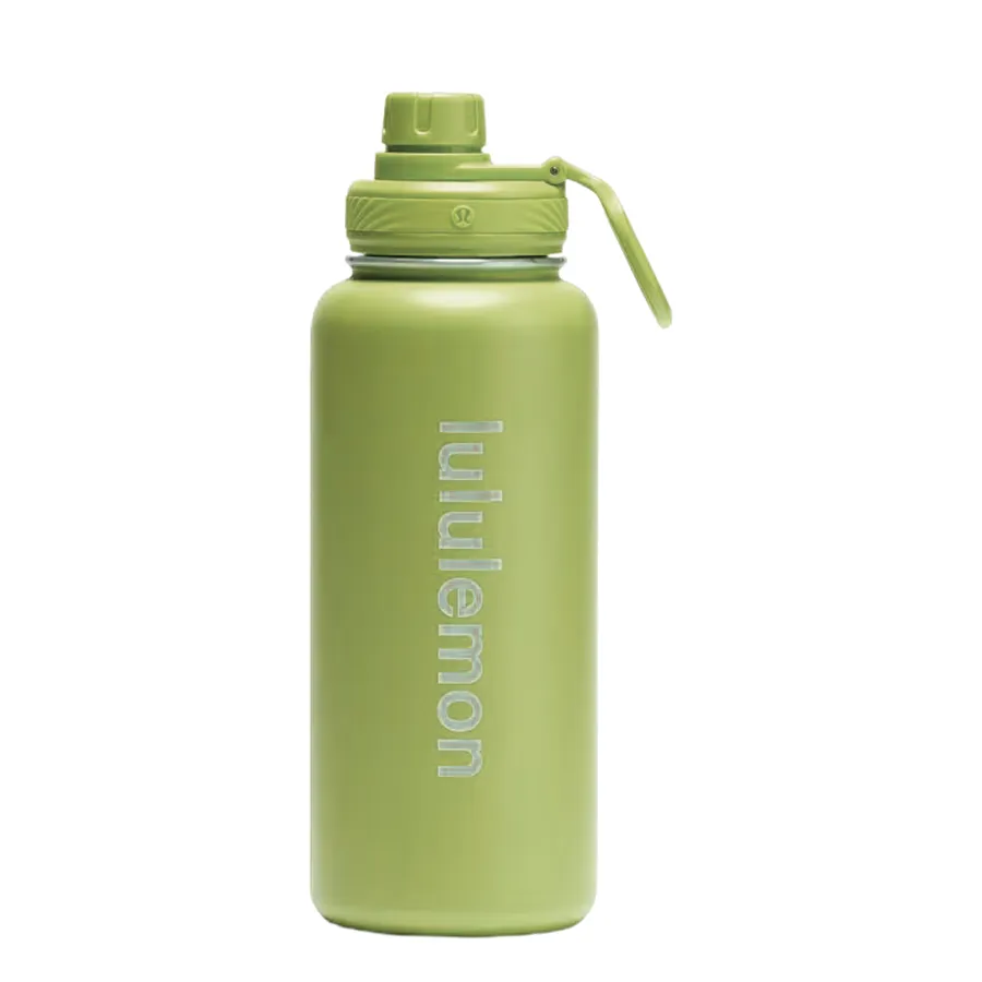 Bình Giữ Nhiệt Lululemon Water Bottle Back To Life Clear Bottle 350ml Straw Lid - Kohlrabi Green Màu Xanh 350ml