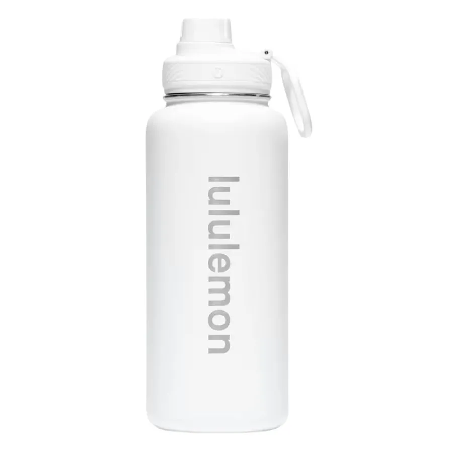 Bình Giữ Nhiệt Lululemon Water Bottle Back To Life Clear Bottle Straw Lid - White Màu Trắng 350ml