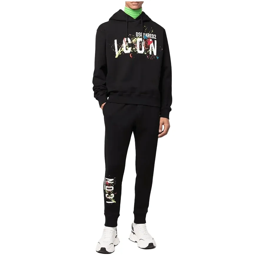 Bộ Quần Áo Nỉ Nam Dsquared2 Icon Splatter Hooded Top Màu Đen Size XS ...