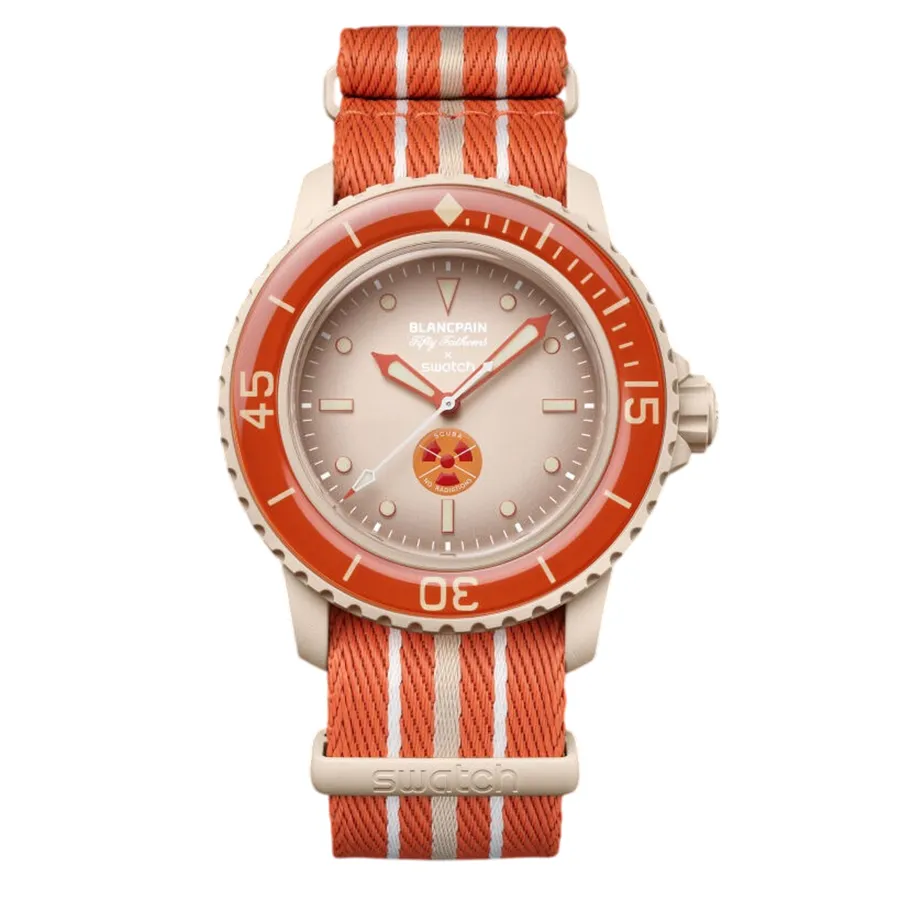 Đồng Hồ Blancpain x Swatch Arctic Ocean SO35N100 Màu Cam